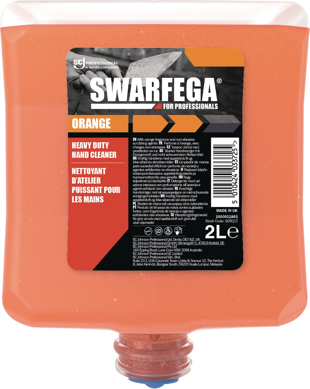 Swarfega ORANGE Handreinigungspaste 4 l Paste – Feuchtigkeitsspendend mit Orangenduft