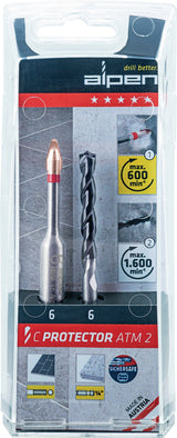 ALPEN Feinsteinzeugfliesenbohrerset C PROTECTOR Ø 6 mm, 2-teilig für Härte 9