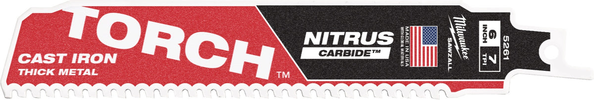 MILWAUKEE TORCH NITRUS Säbelsägeblatt 230 mm, 8 TPI, Hartmetall – 3x längere Standzeit