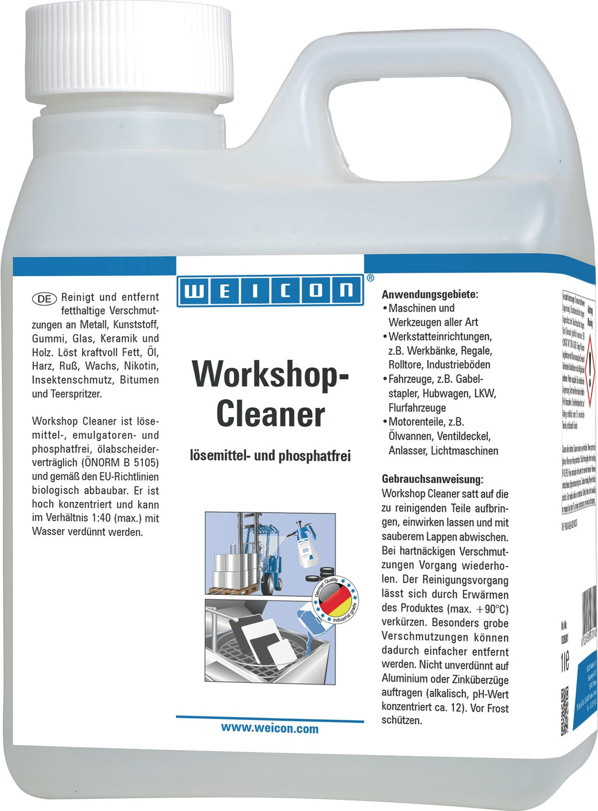 WEICON Workshop Cleaner 500ml Konzentrat – Universalreiniger für Werkstatt & Industrie, 12er Pack