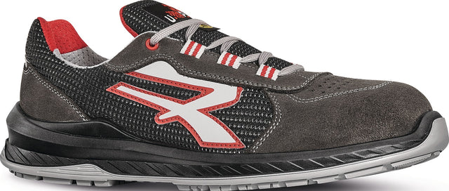 U.POWER Sicherheitsschuh Demon S1PS FO SR ESD – Metallfreier Schutz mit gelochtem Veloursleder, Gr. 40, Weite 11