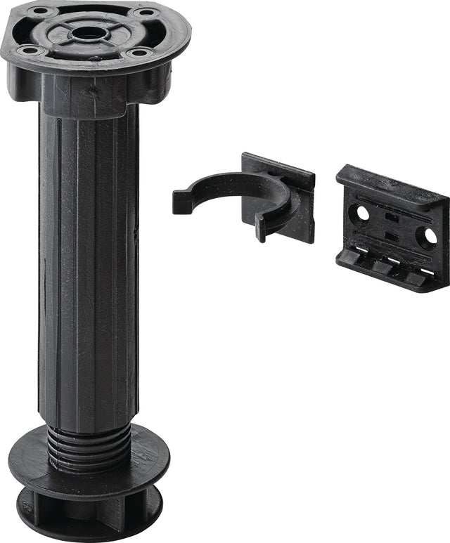 HETTICH Sockelverstellfuß Kunststoff schwarz, Verstellbereich 100-150 mm, 200 kg belastbar