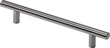 HETTICH Möbelgriff Edelstahl matt 128 mm – Ø 13 mm, 190 mm Gesamtlänge