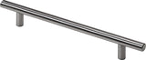 HETTICH Möbelgriff Edelstahl matt 128 mm – Ø 13 mm, 190 mm Gesamtlänge