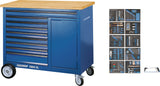 GEDORE Rollwerkbank 1504 XL – 7 Schubladen, 1000 kg, 1250 mm, Multiplex-Buchenholz