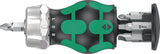WERA Magazinbithalter KK Stubby mit 6 BiTorsion Bits, Ratschenfunktion und Bit-Magazin