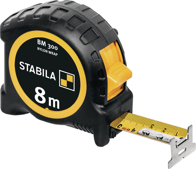 STABILA Taschenrollbandmaß BM 300 L.8m B.27mm mm/mm EG II PC-ABS/TPE EASY-CLIP STABIL