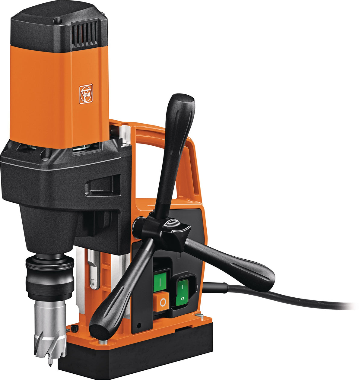 FEIN Kernbohrmaschine KBE 32 QW 32 mm Weldon 3/4" 1200 W – Leichte Eco-Magnet-Kernbohrmaschine