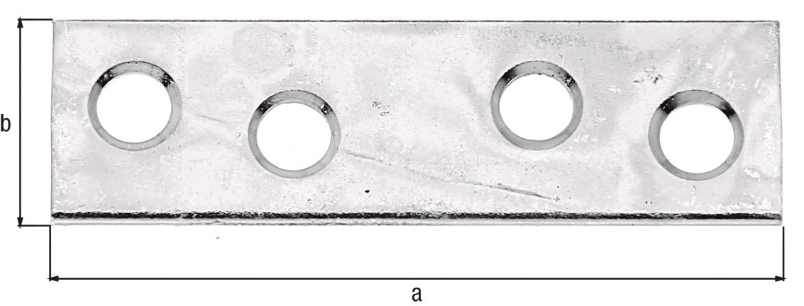 GAH Flachverbinder Stahl sendzimirverzinkt 120 x 16 mm, 4 Löcher, 1,75 mm – 100 Stück