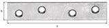 GAH Flachverbinder Stahl sendzimirverzinkt 120 x 16 mm, 4 Löcher, 1,75 mm – 100 Stück