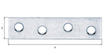 GAH Flachverbinder Stahl sendzimirverzinkt 120 x 16 mm, 4 Löcher, 1,75 mm – 100 Stück