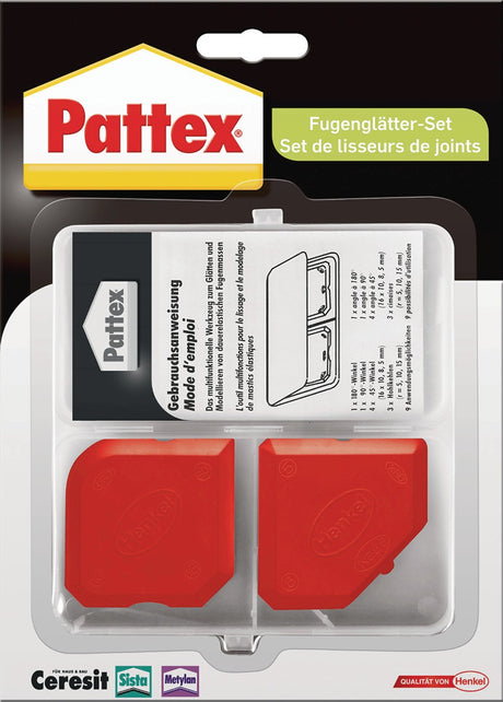 PATTEX Fugenglätter 2-teiliges Kunststoff-Set für saubere Silikonfugen