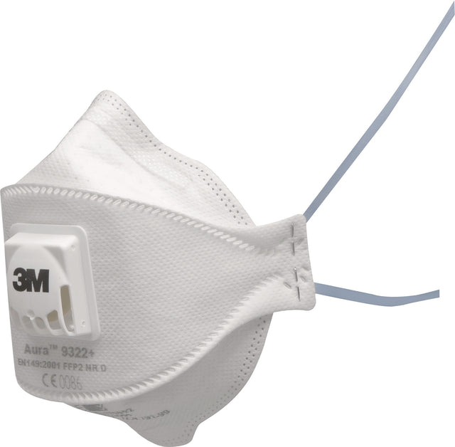 3M Aura™ 9322+ FFP2 NR D Atemschutzmaske mit Ausatemventil – 10 Stück