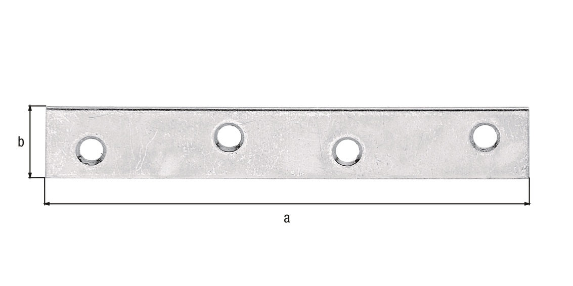 GAH Flachverbinder Stahl sendzimirverzinkt 120 x 16 mm, 4 Löcher, 1,75 mm – 100 Stück