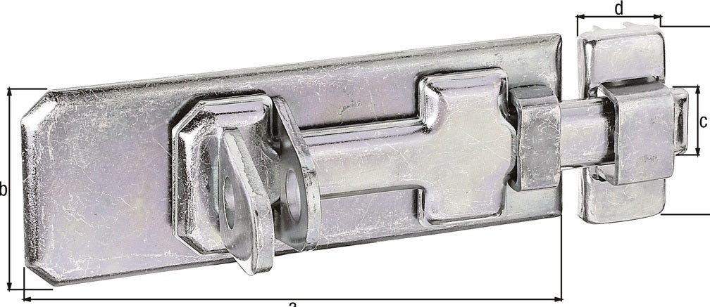 GAH Sicherheits-Schlossriegel 80 mm Stahl galvanisch verzinkt dickschichtpassiviert