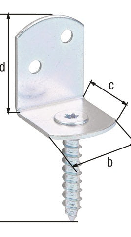 GAH Flechtzaunhalter 83x32x30x38 mm L-Form, galvanisch verzinkt – 50 Stück