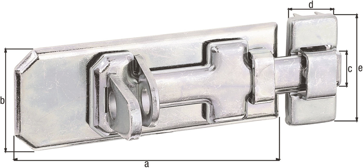 GAH Sicherheits-Schlossriegel 80 mm Stahl galvanisch verzinkt dickschichtpassiviert