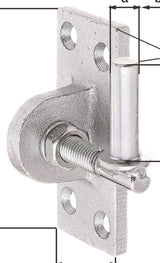 GAH Kloben zum Anschrauben 13x45 mm, Stahl roh, galvanisch verzinkt, verstellbar um 20 mm