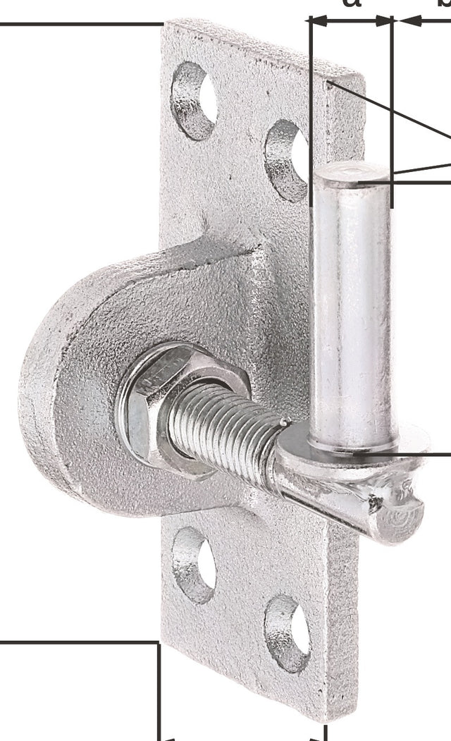 GAH Kloben zum Anschrauben 13x45 mm, Stahl roh, galvanisch verzinkt, verstellbar um 20 mm