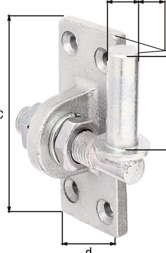 GAH Kloben zum Anschrauben 13x45 mm, Stahl roh, galvanisch verzinkt, verstellbar um 20 mm
