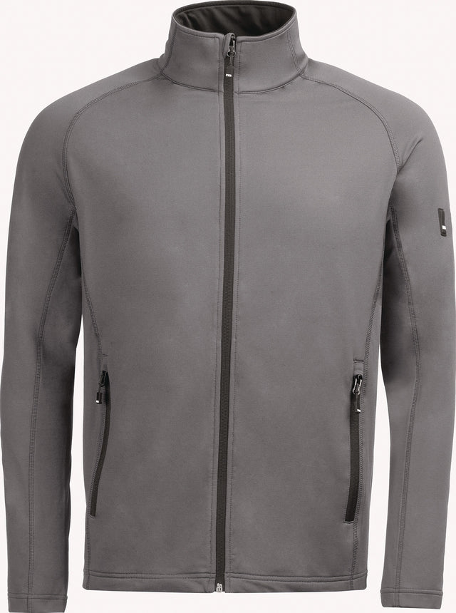 FHB Fleecejacke KUNO Gr. XXL grau – Powerstretch Midlayer aus recyceltem Polyester