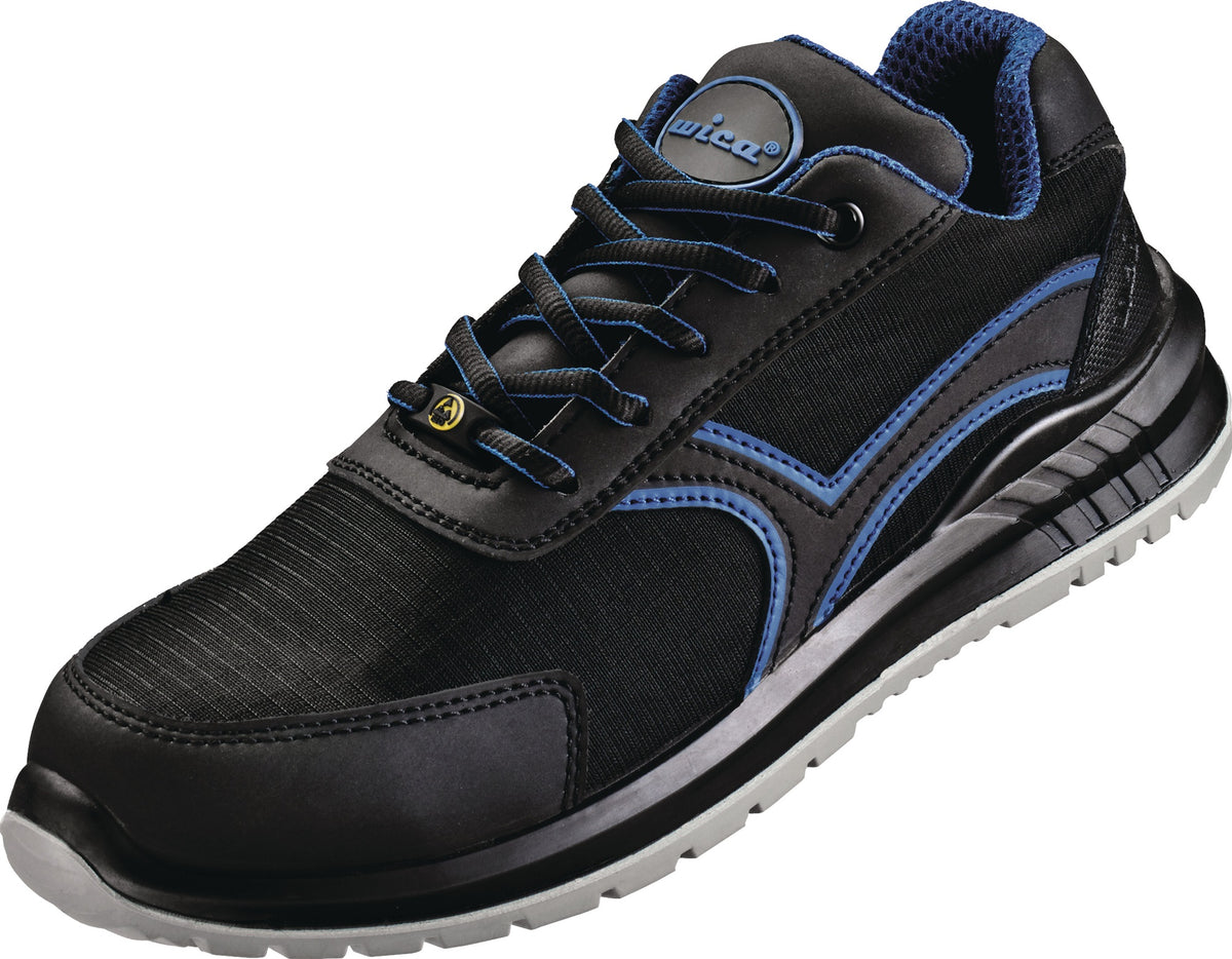 GÖHREN NUOVO Sicherheitsschuh S1P FO SR ESD, Gr. 40, schwarz/blau, Weite 10,5