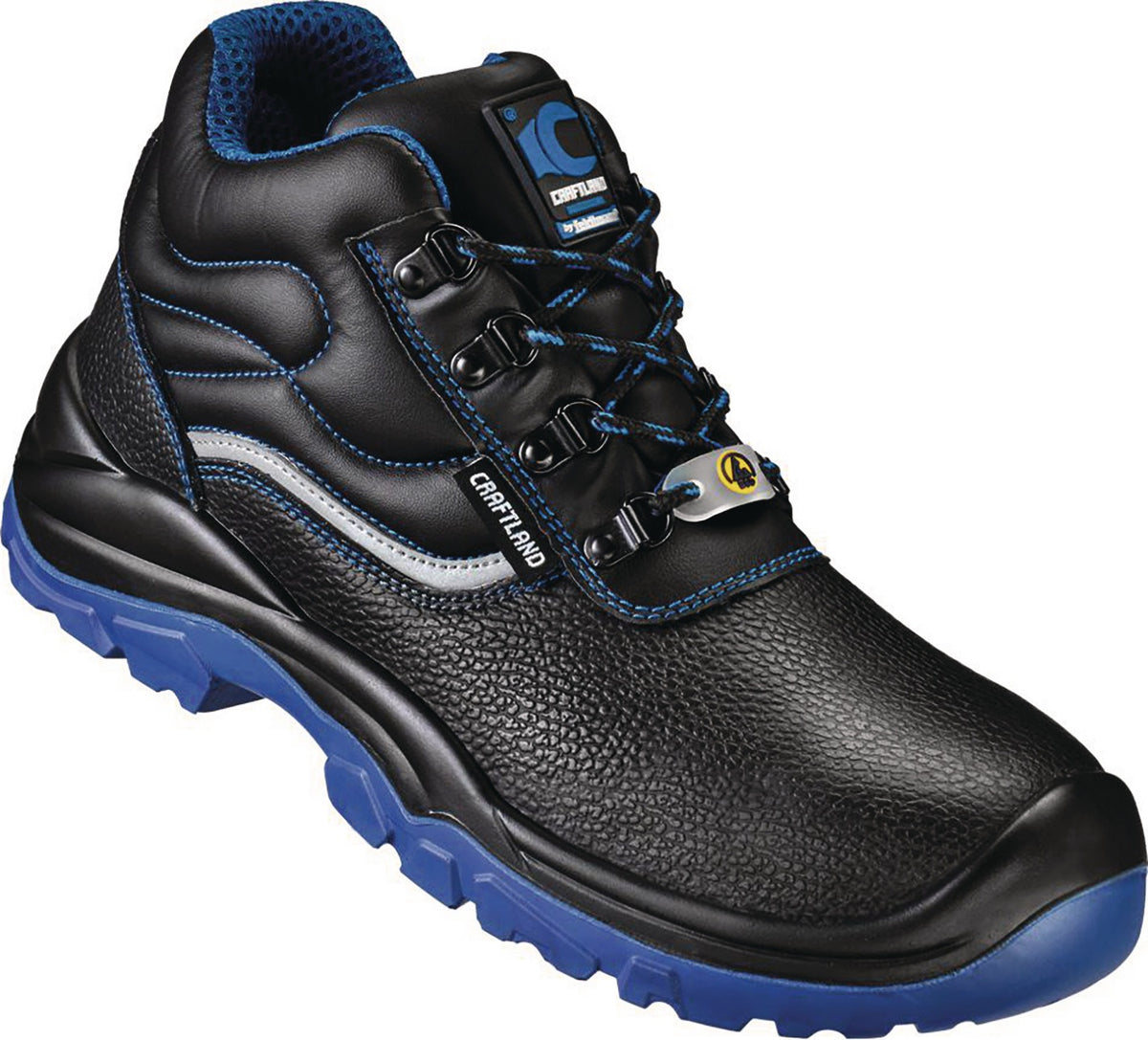 Sicherheitsstiefel ANKLAM S3 FO SR ESD von CRAFTLAND – Leder, Stahlkappe, ESD, Gr. 40
