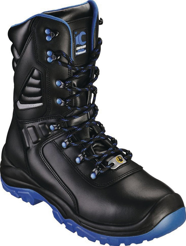 CRAFTLAND Sicherheitsstiefel TORGAU S3S FO SR ESD – Schwarz/Blau, Gr. 40, Weite 11