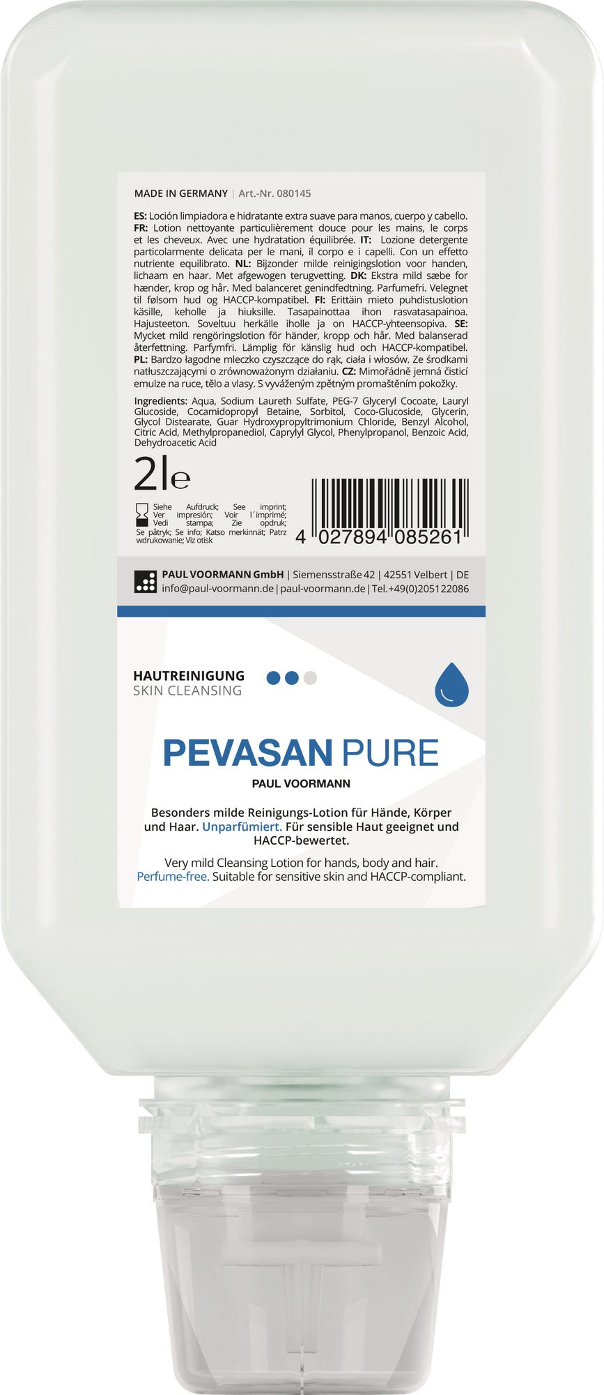 Handreinigung Pevasan PURE 2l ph-hautneutral Softflasche PAUL VOORMANN