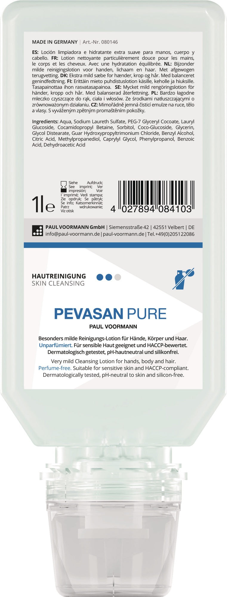 Handreinigung Pevasan PURE 2l ph-hautneutral Softflasche PAUL VOORMANN