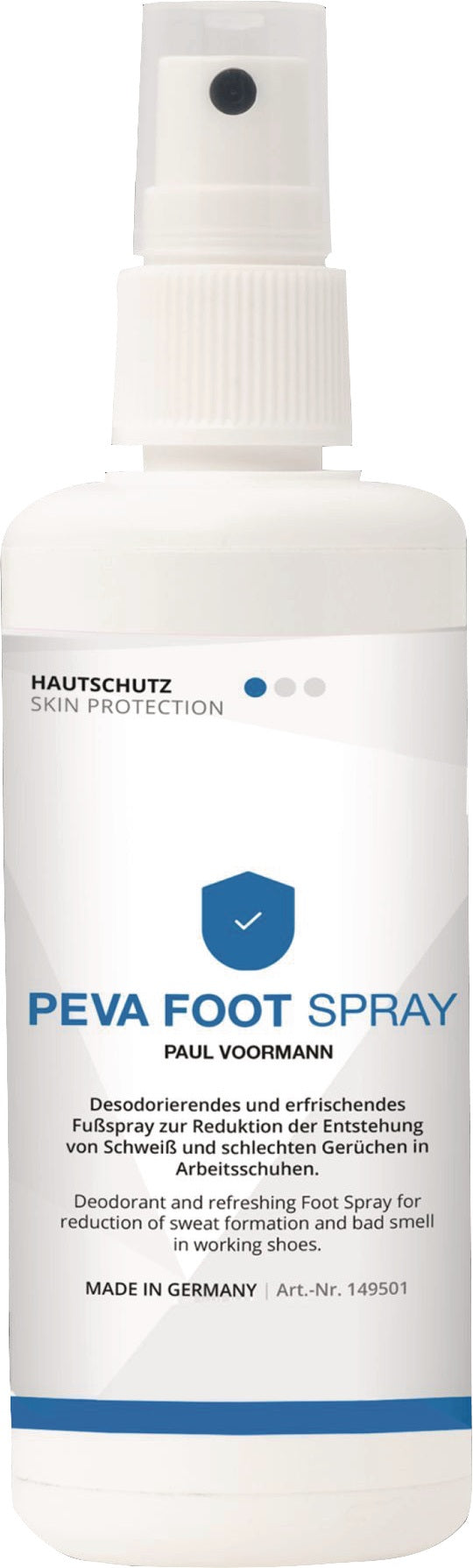 PAUL VOORMANN Hautschutz Peva Foot Spray 100 ml – Silikonfrei gegen Schweiß und Gerüche in Arbeitsschuhen
