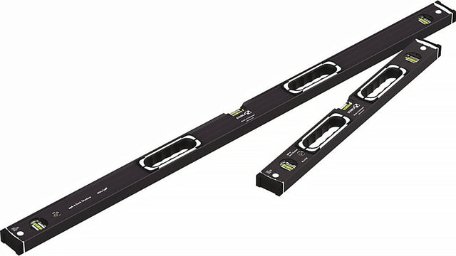 STABILA Wasserwaagenset 196-2 Dark Shadow 2-teilig, 61 cm + 122 cm, extrasteifes Aluminium-Profil