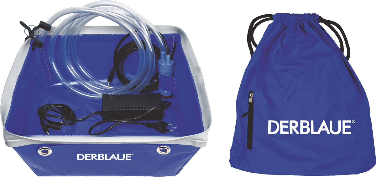DER BLAUE AQ Set ohne Akku – Profi-Wanne mit Pumpsystem für Flachheizkörper