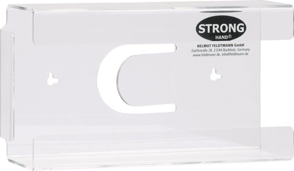 Wandhalterung für Einweghandschuhboxen STRONGHAND – Transparentes Acryl, 260 x 140 x 75 mm
