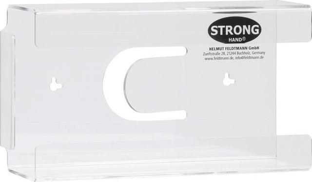 Wandhalterung für Einweghandschuhboxen STRONGHAND – Transparentes Acryl, 260 x 140 x 75 mm