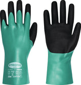 STRONGHAND Chemiehandschuhe CLARINGTON Gr.10 grün/schwarz EN 407/EN 388/EN 374 – 12 Paar