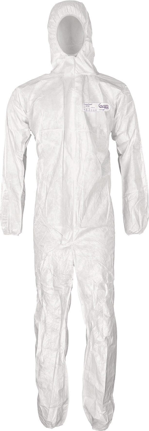 COVERFLASH Schutzoverall CFS5 Gr. XXL weiß – PSA Kat. III, Typ 5B+6B, partikeldicht