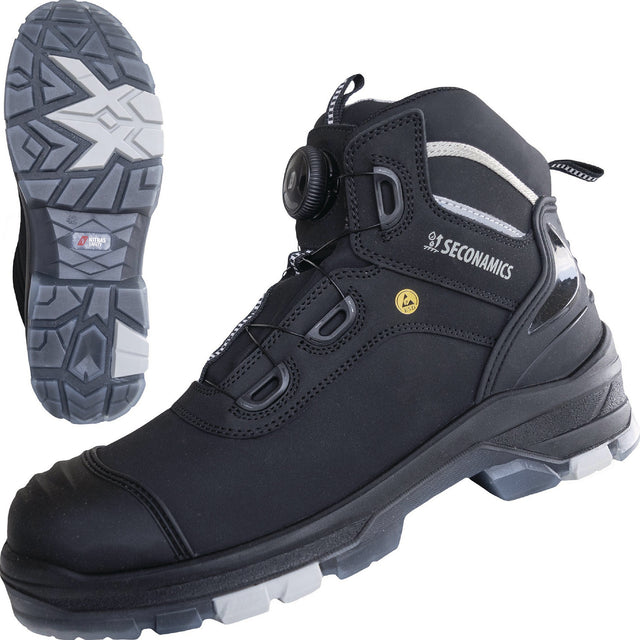 NITRAS Sicherheitsstiefel ULTIMATE STEP MID FIT S7S CI FO SC SR – Metallfrei, wasserdicht, Drehverschluss