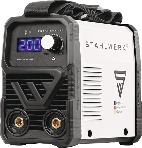 STAHLWERK Elektrodenschweißgerät ARC 200 MD mit Zubehör 20-200 A – IGBT-Inverter, Hotstart & Anti-Stick