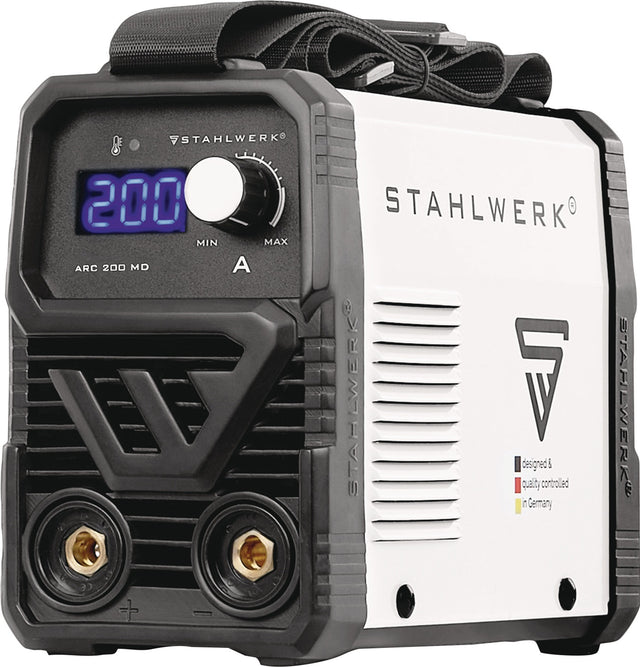 STAHLWERK Elektrodenschweißgerät ARC 200 MD mit Zubehör 20-200 A – IGBT-Inverter, Hotstart & Anti-Stick