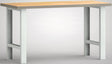 KLW-LUTZ Werkbank 1500 mm Buche Multiplex, lichtgrau RAL 7035, 800 kg Tragfähigkeit