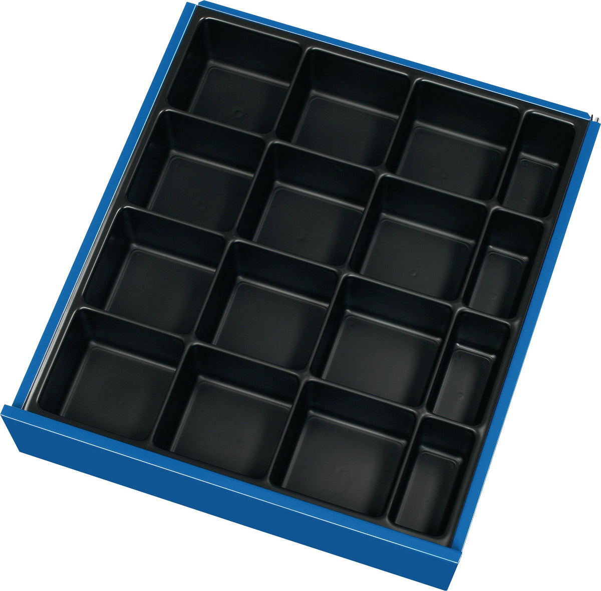 PROMAT Schubladenunterteilungsmaterial Front 60-90 mm – Kleinteileeinsatz mit 16 Mulden