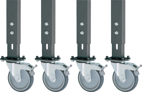 RAU Rollensatz 4 Lenkrollen mit Feststeller Ø125 mm für Werktische 760-1080 mm