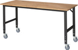 RAU Werktisch 1500x800 mm mit Buchenholzplatte, Rollen & höhenverstellbarem Gestell