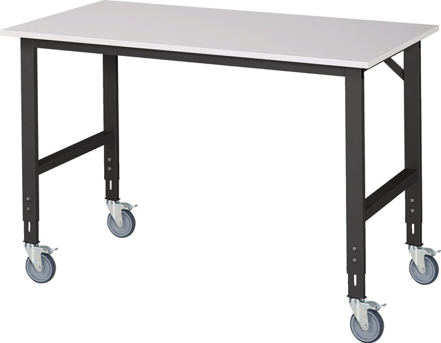 RAU Werktisch 1500x800mm Melaminplatte höhenverstellbar 450kg mit Rollen