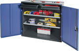 PROMAT Werkzeug-/Beistellschrank 1000x1000x500 mm, 2 Schubladen, 2 Böden, anthrazit/taubenblau