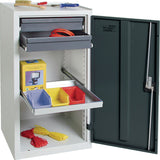 STUMPF Werkzeug-/Beistellschrank 1000x500x500 mm – 1 Schublade, 2 Böden, lichtgrau/anthrazitgrau