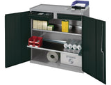 STUMPF Werkzeug-/Beistellschrank 1000x1000x500 mm mit 2 Schubladen und 2 Böden, lichtgrau/anthrazitgrau