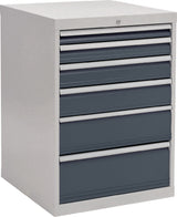 BEDRUNKA+HIRTH Schubladenschrank 6 Schubladen Vollauszug 1019x705x736 mm lichtgrau/signalblau