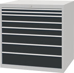 2 x 50, 3 x 100, 2 x 150, 1 x 200 mm / anthrazitgrau, RAL 7016 / 1005 mm
